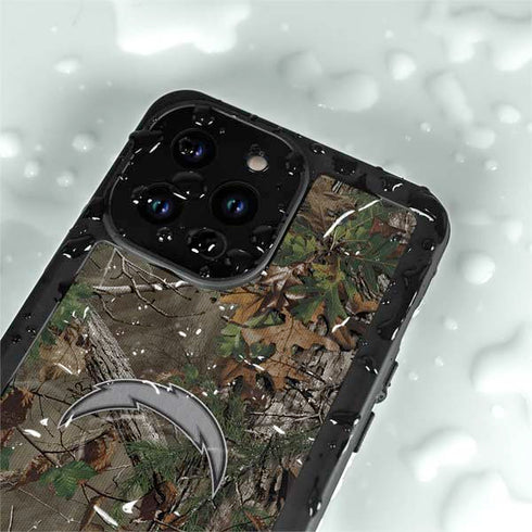 NFL Los Angeles Chargers Realtree Xtra Green Camo iPhone 15 Pro Waterproof Case
